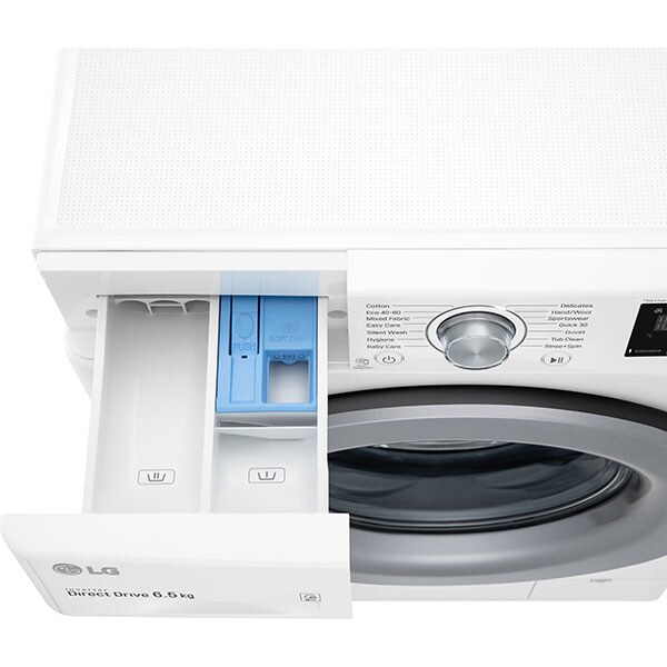 Masina de spalat rufe frontala slim LG F2WN2S6N4E, 6.5 kg, 1200rpm, Clasa E, alb