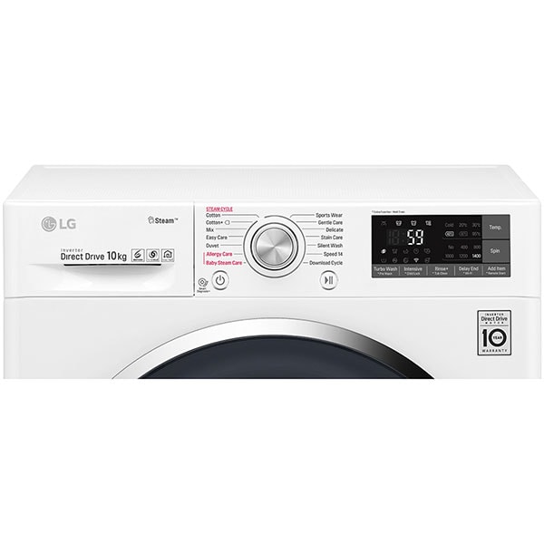 Masina de spalat rufe frontala LG F4J7JY2W, Wi-Fi, 10kg, 1400rpm, A+++, alb