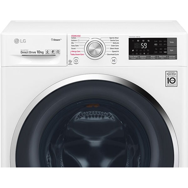 Masina de spalat rufe frontala LG F4J7JY2W, Wi-Fi, 10kg, 1400rpm, A+++, alb