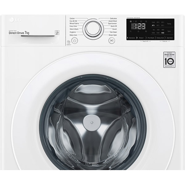 Masina de spalat rufe frontala LG F4WN207N3E, 7 kg, 1400rpm, Clasa D, alb