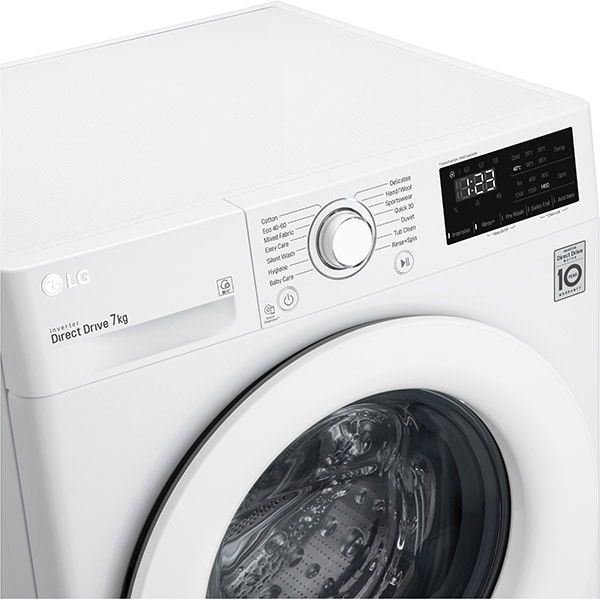 Masina de spalat rufe frontala LG F4WN207N3E, 7 kg, 1400rpm, Clasa D, alb
