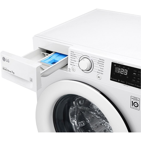 Masina de spalat rufe frontala LG F4WN207N3E, 7 kg, 1400rpm, Clasa D, alb