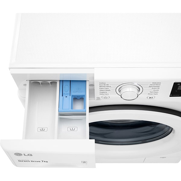 Masina de spalat rufe frontala LG F4WN207N3E, 7 kg, 1400rpm, Clasa D, alb