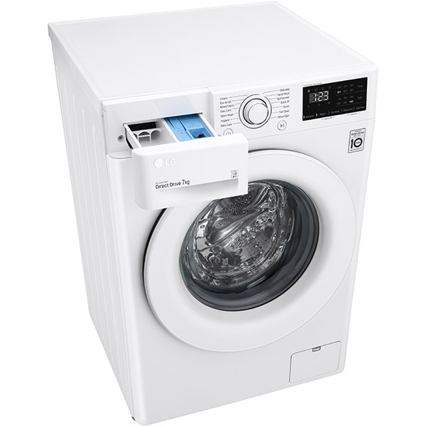 Masina de spalat rufe frontala LG F4WN207N3E, 7 kg, 1400rpm, Clasa D, alb
