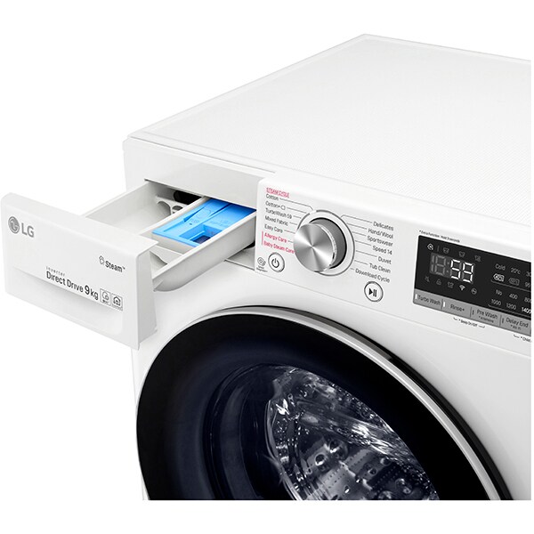Masina de spalat rufe frontala LG F4WN609S1, 6 Motion, Wi-Fi, 9kg, 1400rpm, Clasa D, alb