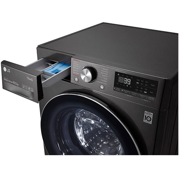 Masina de spalat rufe frontala LG F4WV910P2SE, Wi-Fi, 10.5 kg, 1400rpm, Clasa A, negru