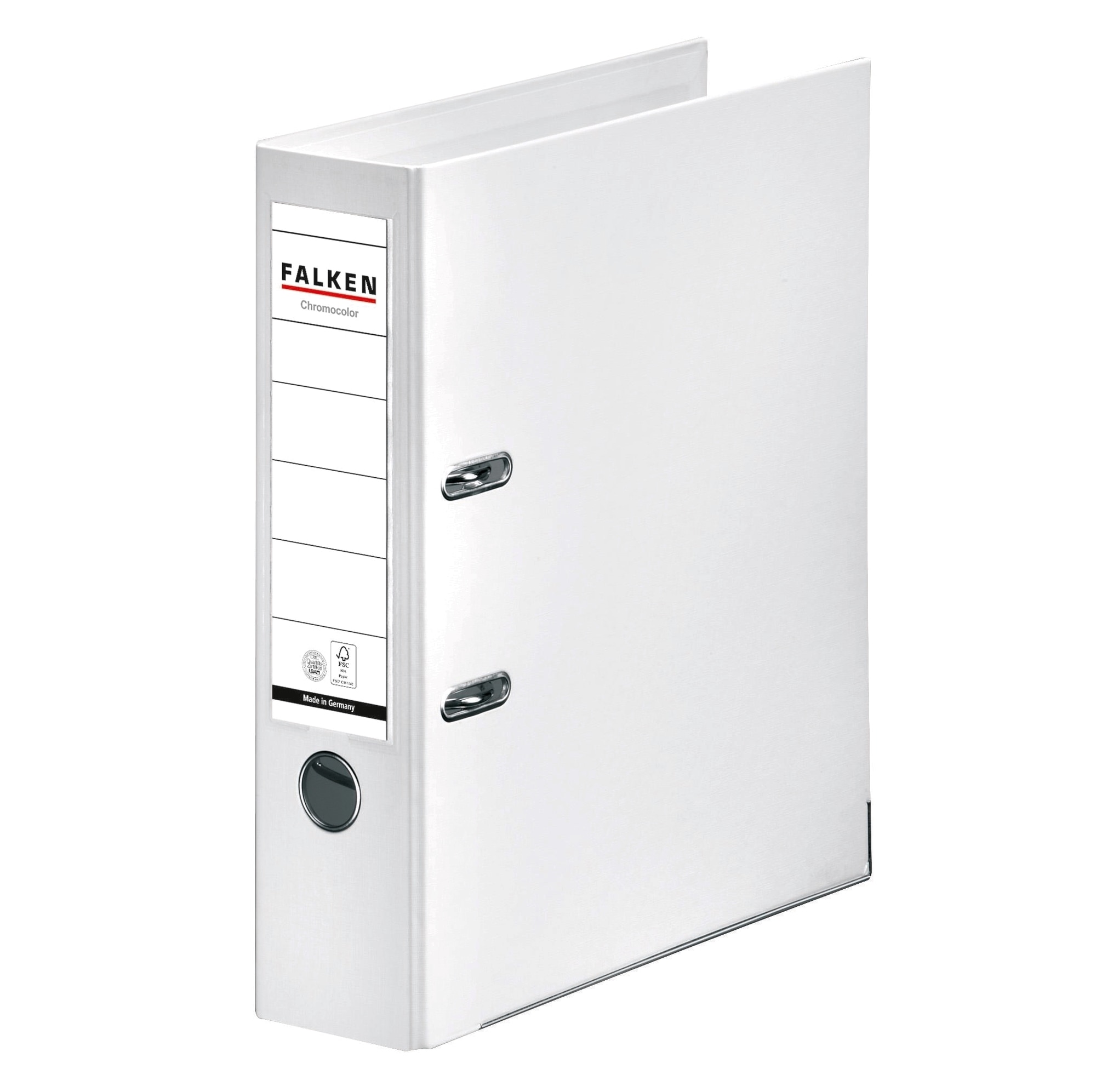 Biblioraft plastifiat FALKEN Chromcolor, A4, 80 mm, alb