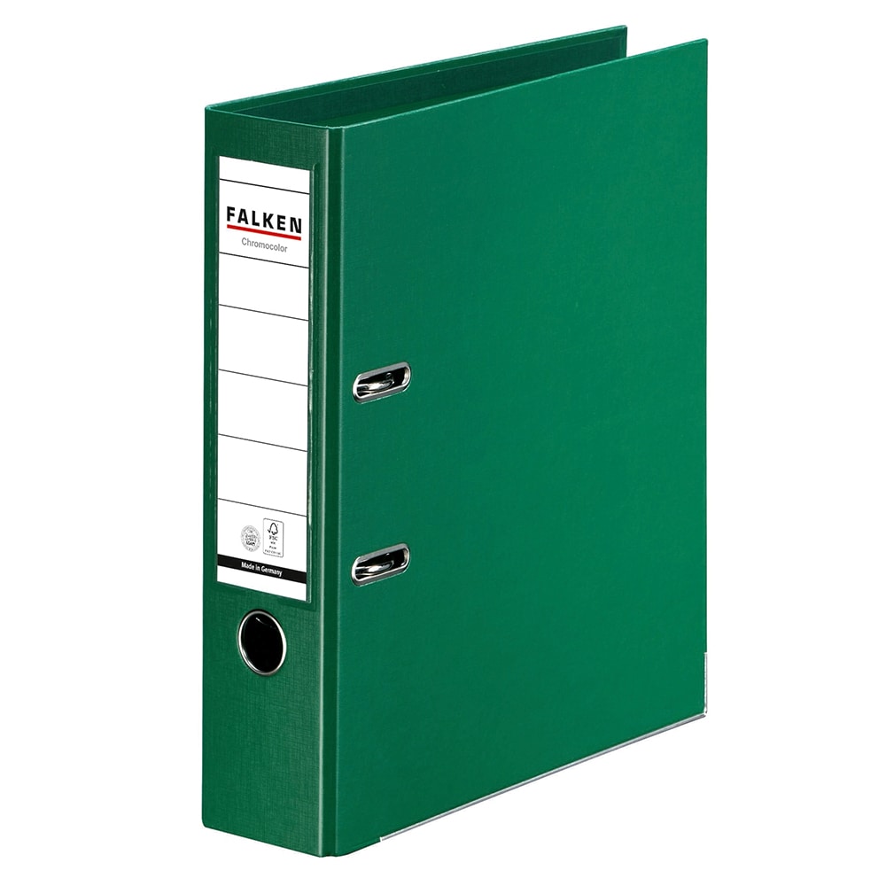 Biblioraft plastifiat FALKEN Chromcolor, A4, 80 mm, verde
