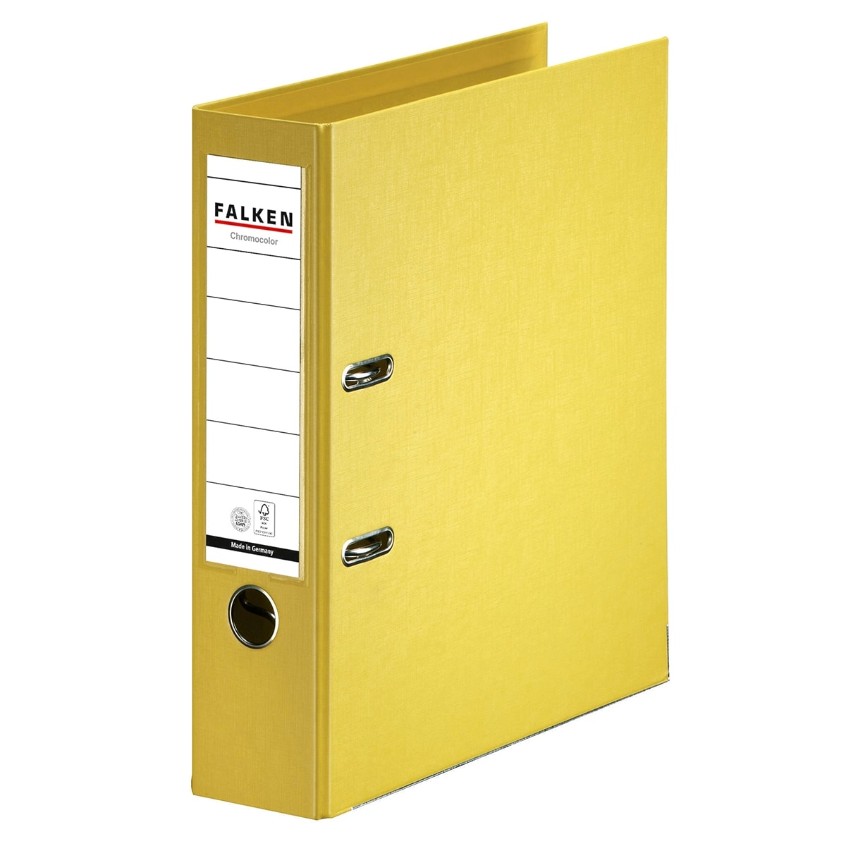 Biblioraft plastifiat FALKEN Chromcolor, A4, 80 mm, galben
