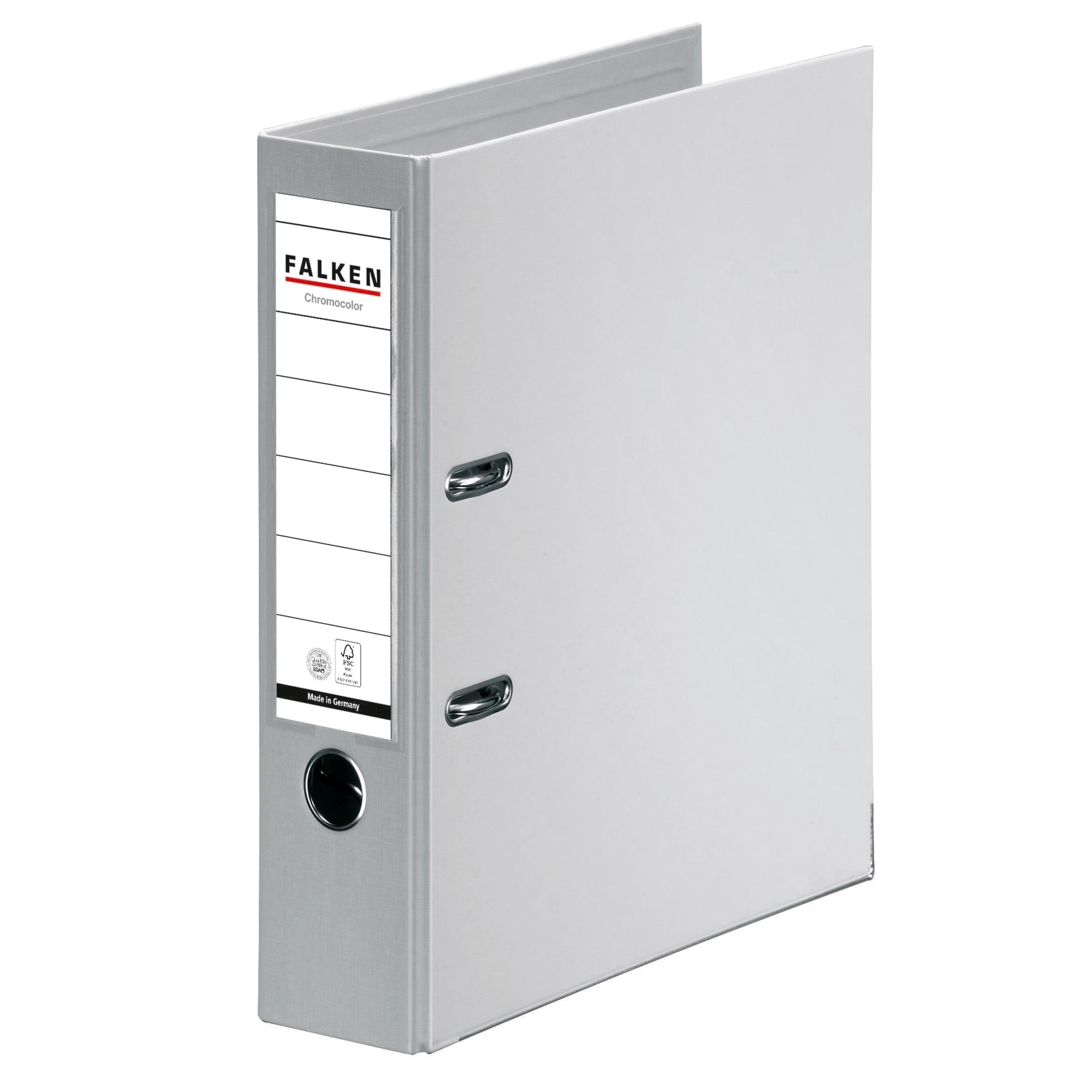 Biblioraft plastifiat FALKEN Chromcolor, A4, 80 mm, gri