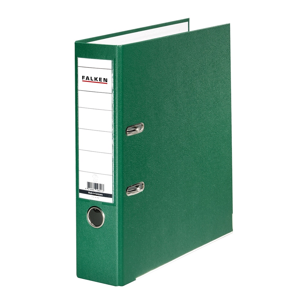 Biblioraft plastifiat/cartonat FALKEN, A4, 80 mm, verde
