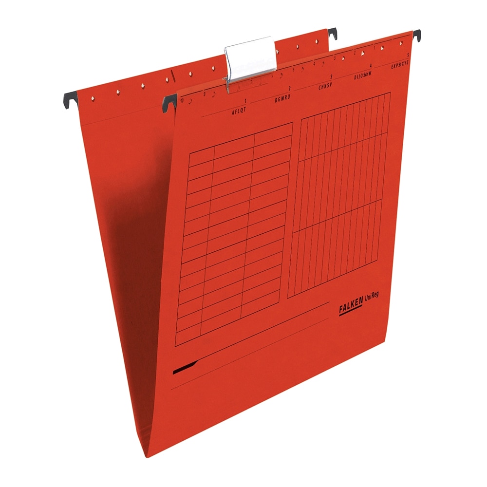 Dosar suspendabil FALKEN, A4, carton, 25 bucati, rosu