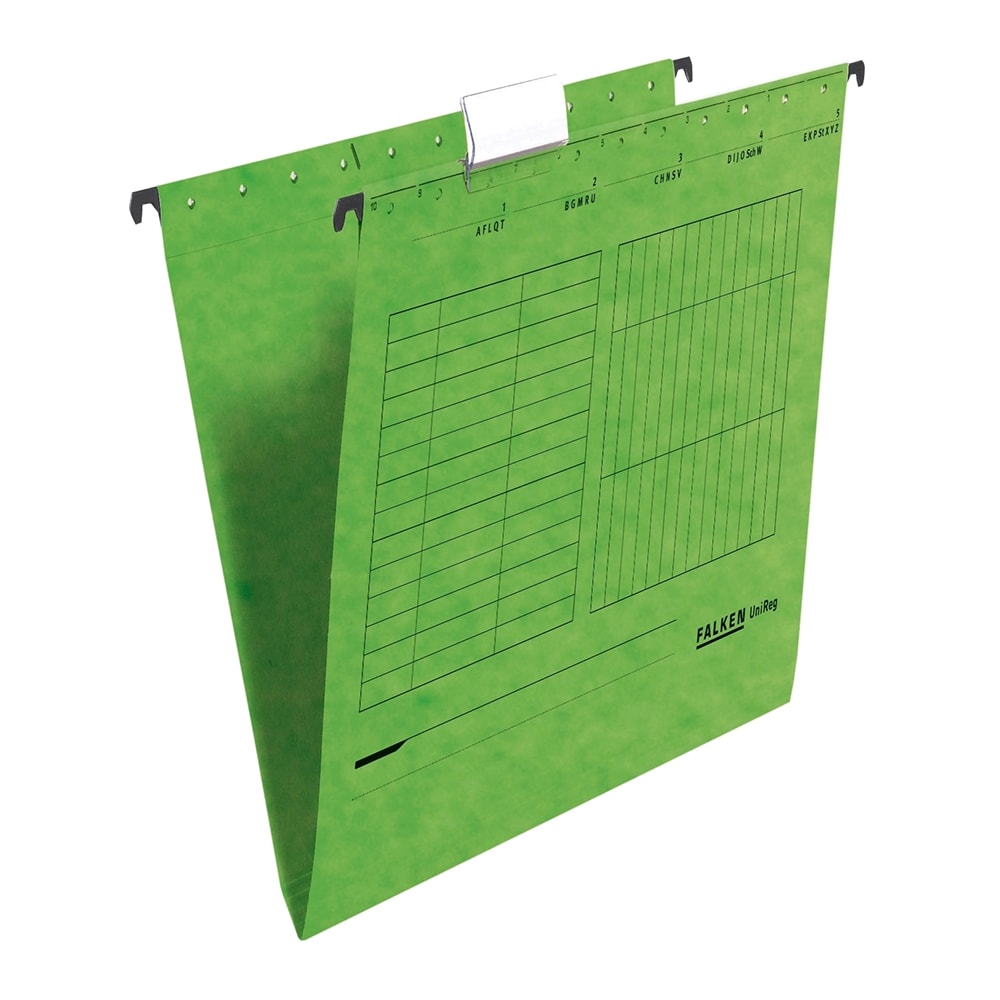 Dosar suspendabil FALKEN, A4, carton, 25 bucati, verde
