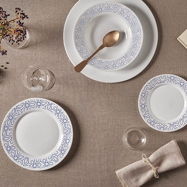 Set de masa BORMIOLI Ricamo Blue, 18 piese, opal