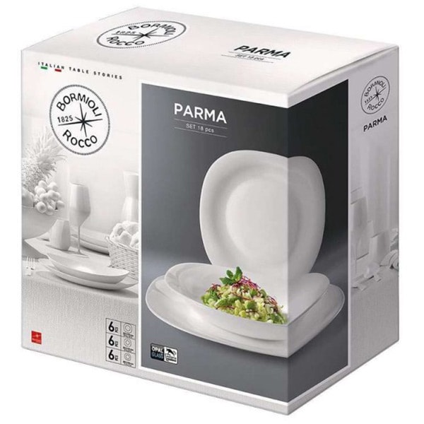 Set de masa BORMIOLI Parma, 18 piese, opal