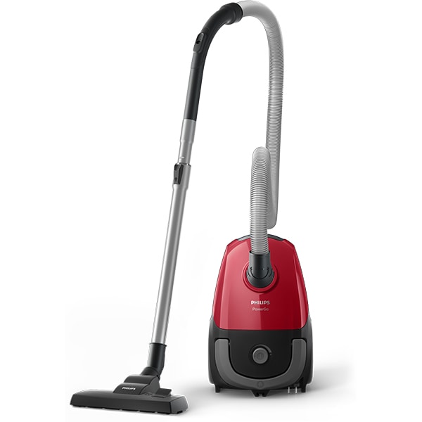 Aspirator cu sac PHILIPS PowerGo FC8243/09, 3l, 750W, 77dB, rosu-negru