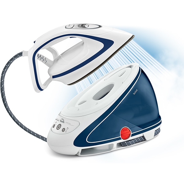 Statie de calcat TEFAL Pro Express Ultimate Care GV9570E0, 2600W, 550g/min, 1.9l, talpa Durilium AirGlide Autoclean, alb-albastru