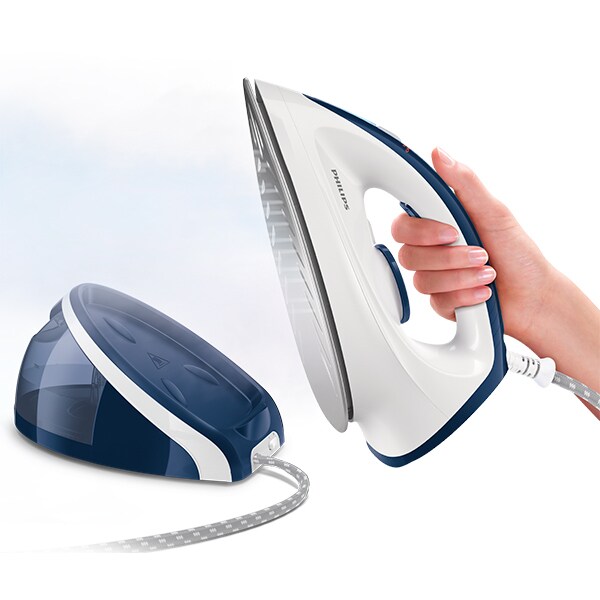 Statie de calcat PHILIPS HI5916/20, 2400W, 180g/min, 1.1l, talpa ceramica, alb-albastru