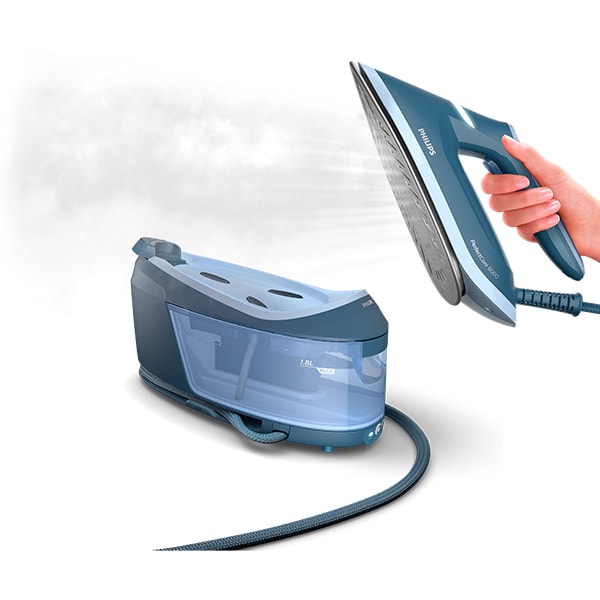 Statie de calcat PHILIPS Seria 6000 PSG6042/20, 2400W, 550g/min, 1.8l, talpa SteamGlide Advanced, albastru