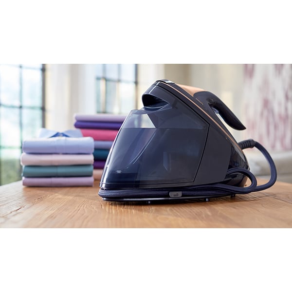 Statie de calcat PHILIPS PerfectCare PSG9050/20, 3100W, 750g/min, 1.8l, talpa SteamGlide Elite, negru-auriu