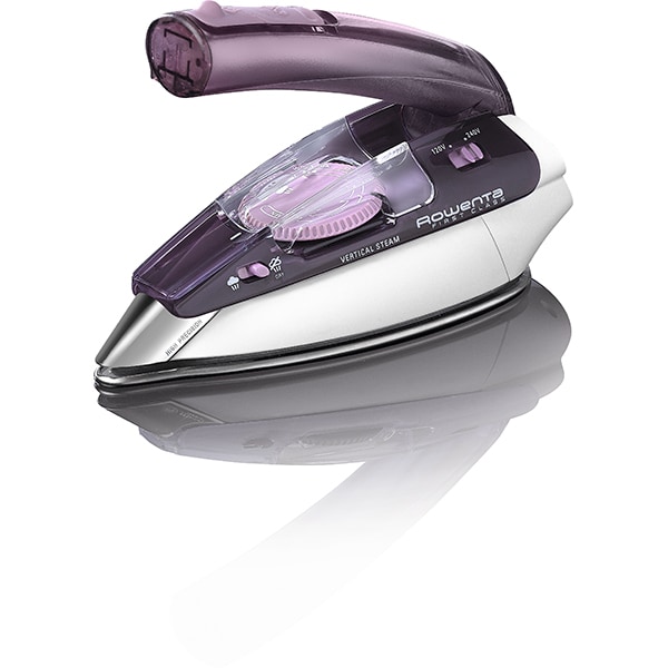 Fier de calcat pentru voiaj ROWENTA First Class DA1511F1, 1000W, 45g/min, 70ml, talpa Microsteam 200 Stainless Steel, alb-violet