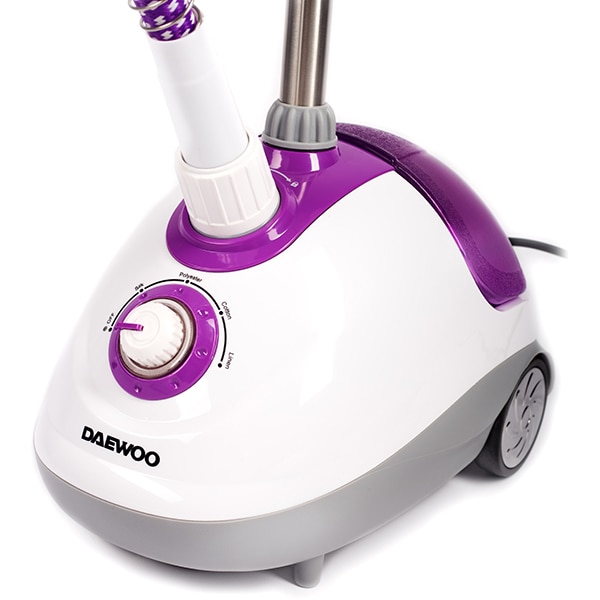 Aparat de calcat vertical DAEWOO DGS1600DP, 1600W, 40g/min, 1.5l, talpa otel, alb-violet
