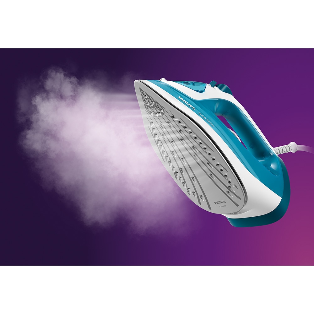 Fier de calcat PHILIPS Seria 3000 DST3011/20, 2100W, 140g/min, 300ml, talpa Ceramica, albastru-alb