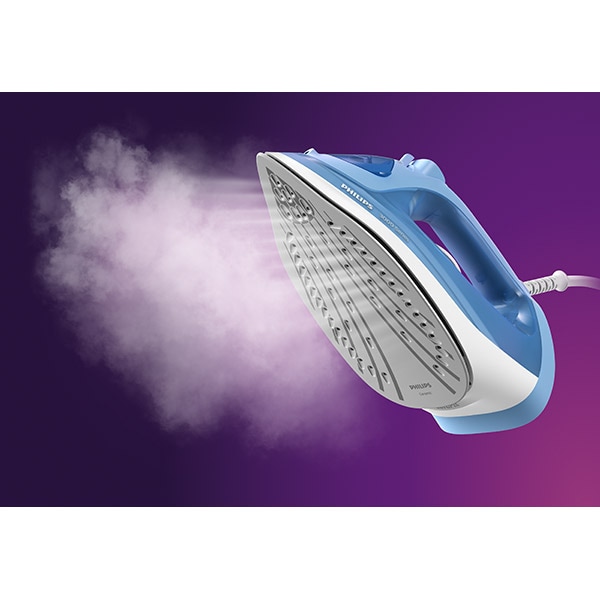 Fier de calcat PHILIPS Seria 3000 DST3020/20, 2200W, 160g/min, 300ml, talpa ceramica, albastru-alb