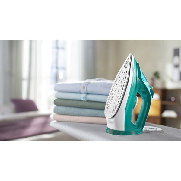 Fier de calcat PHILIPS Seria 3000 DST3030/70, 2200W, 180g/min, 300ml, talpa ceramica, verde-alb