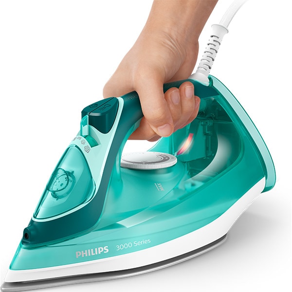 Fier de calcat PHILIPS Seria 3000 DST3030/70, 2200W, 180g/min, 300ml, talpa ceramica, verde-alb