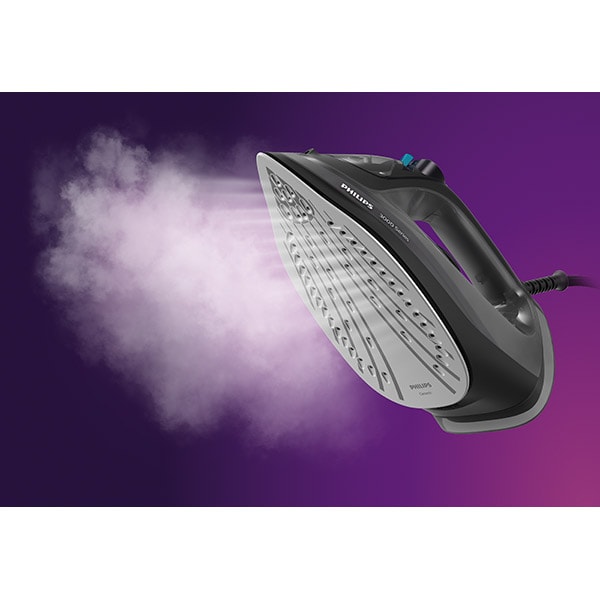 Fier de calcat PHILIPS Seria 3000 DST3041/80, 2600W, 200g/min, 300ml, talpa ceramica, negru