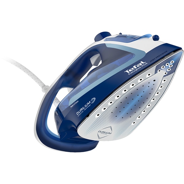 Fier de calcat TEFAL EasyGliss Plus FV5770E0, 2700W, 240g/min, 270ml, talpa Durilium, albastru-alb