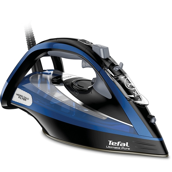 Fier de calcat TEFAL Ultimate Pure FV9848E0, 3200W, 260g/min, 350ml, talpa Durilium, negru-albastru
