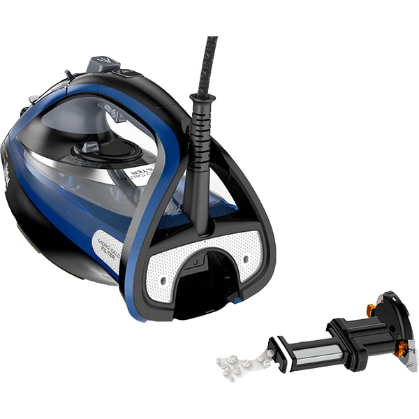 Fier de calcat TEFAL Ultimate Pure FV9848E0, 3200W, 260g/min, 350ml, talpa Durilium, negru-albastru