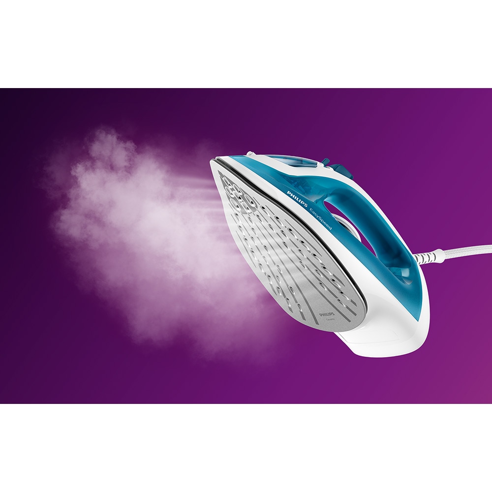 Fier de calcat PHILIPS Easyspeed GC1750/20, 2000W, 100g/min, 220ml, talpa antiaderenta, albastru-alb