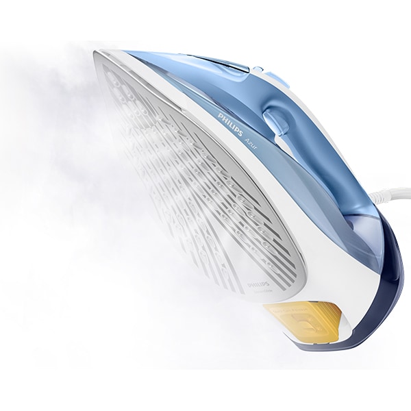 Fier de calcat PHILIPS Azur GC4532/20, 2400W, 180g/min, talpa SteamGlide, alb-bleu