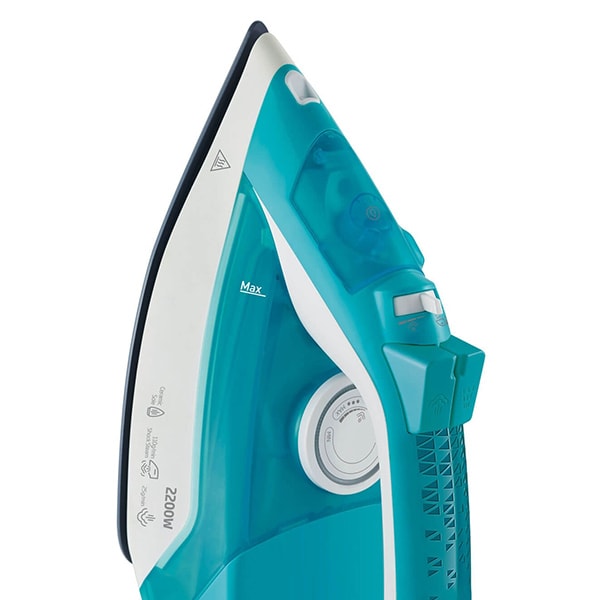 Fier de calcat BEKO SIM3122T, 2200W, 140g/min, 240 ml, talpa ceramica, alb-turcoaz