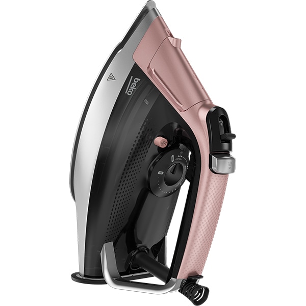 Fier de calcat BEKO Future Iron SIM8130P, 3000W, 270g/min, 350ml, talpa Soft Glide, negru-roz