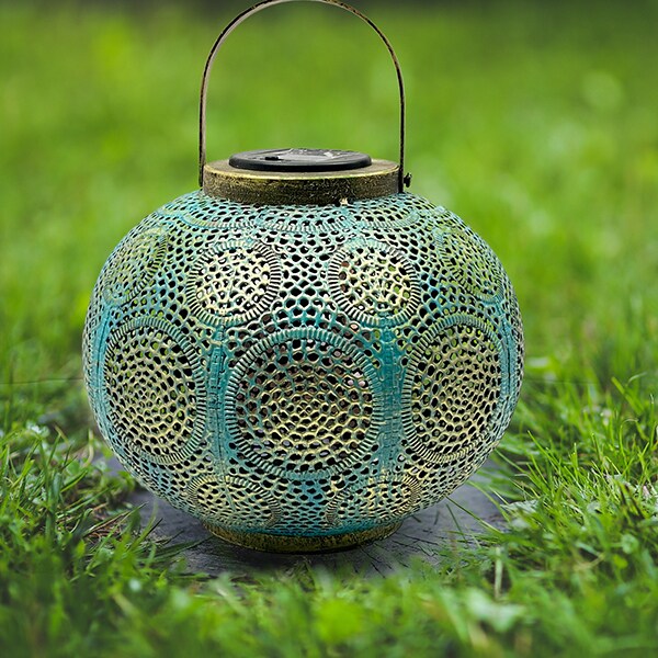 Lampa solara decorativa FLINK FK-LS-HY202003, 0.15W, 8lm, IP44, turcoaz