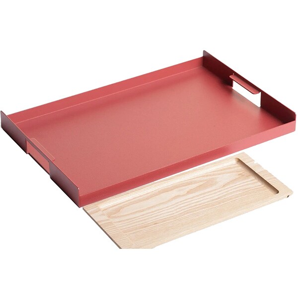 Tava SPIN Flint L, 44.6 x 30 cm, metal-lemn, rosu caramiziu