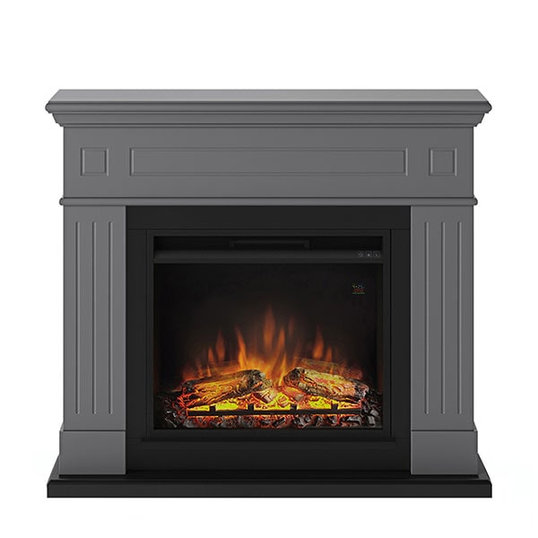 Semineu electric TAGU Larsen Solid Grey 1500W, Focar 3D, Telecomanda, Gri