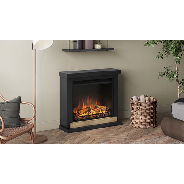 Semineu electric TAGU Hagen Deep Black, 1500W, Focar 3D, Telecomanda, Negru Profund