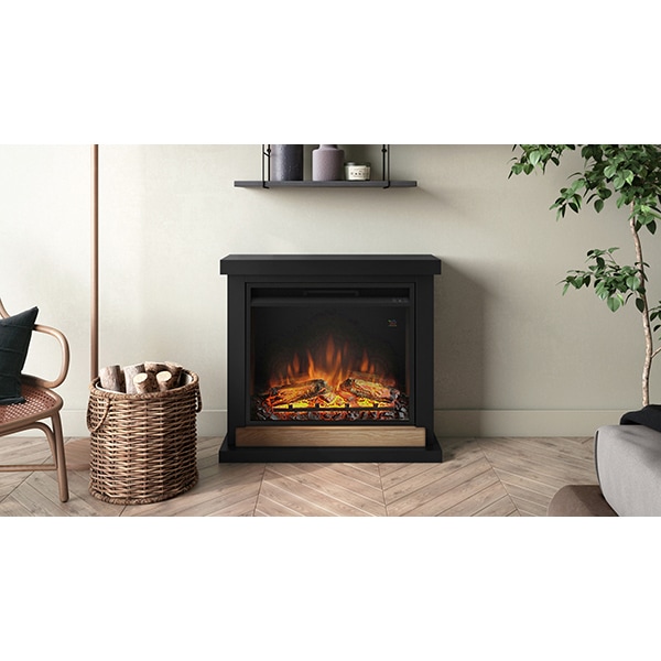 Semineu electric TAGU Hagen Deep Black, 1500W, Focar 3D, Telecomanda, Negru Profund
