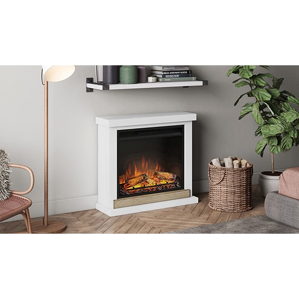 Semineu electric TAGU Hagen Pure White, 1500W, Focar 3D, Telecomanda, Alb Pur