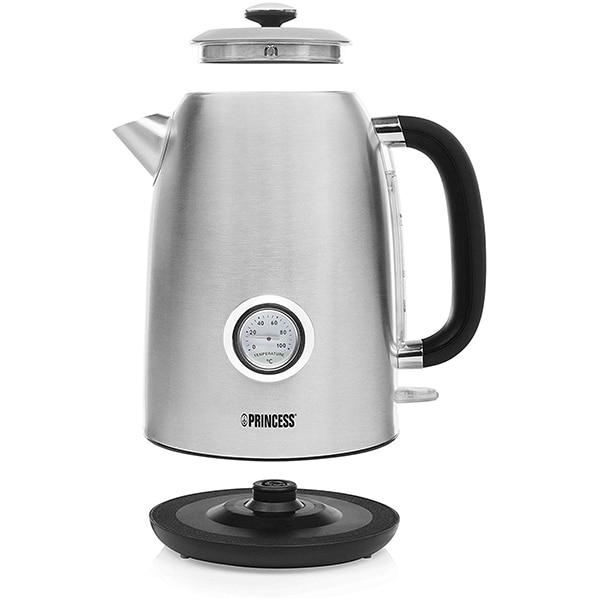 Fierbator apa PRINCESS Retro 123602801001, 1.7l, 3000W, argintiu-negru