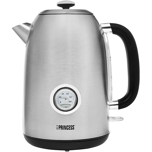 Fierbator apa PRINCESS Retro 123602801001, 1.7l, 3000W, argintiu-negru