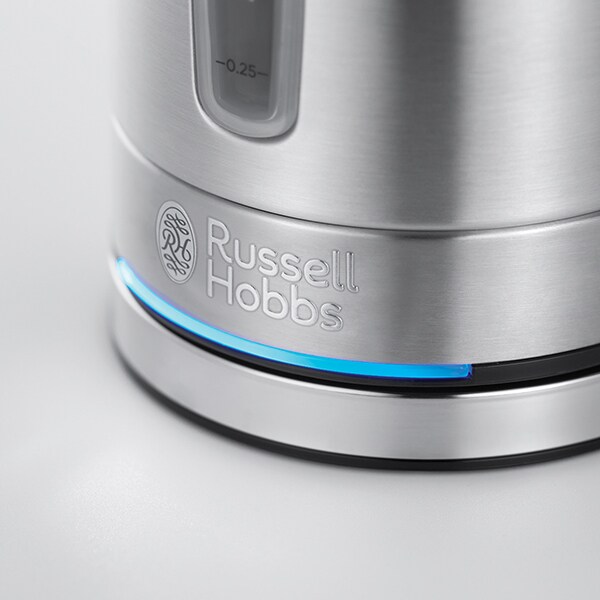 Fierbator apa RUSSELL HOBBS Compact Home Brushed 24190-70, 0.8l, 2200W, argintiu-negru