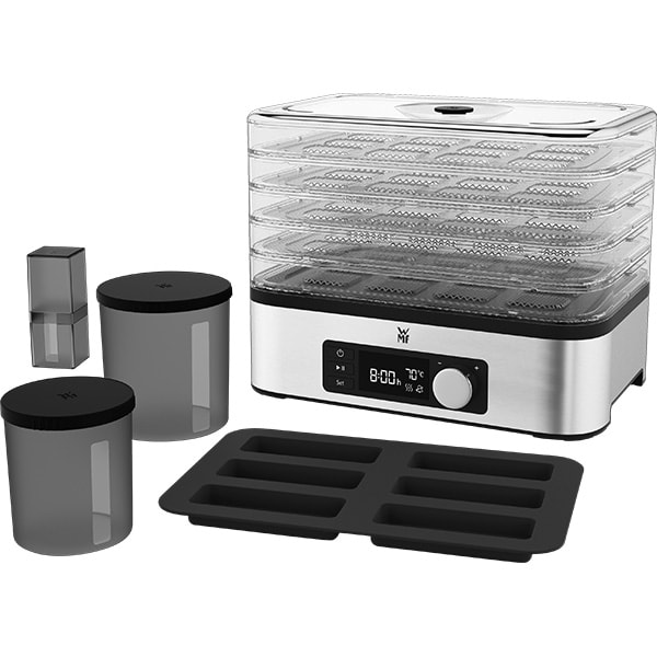 Aparat de deshidratrat WMF Kitchenminis Snack to go 415250011, 220W, argintiu-negru