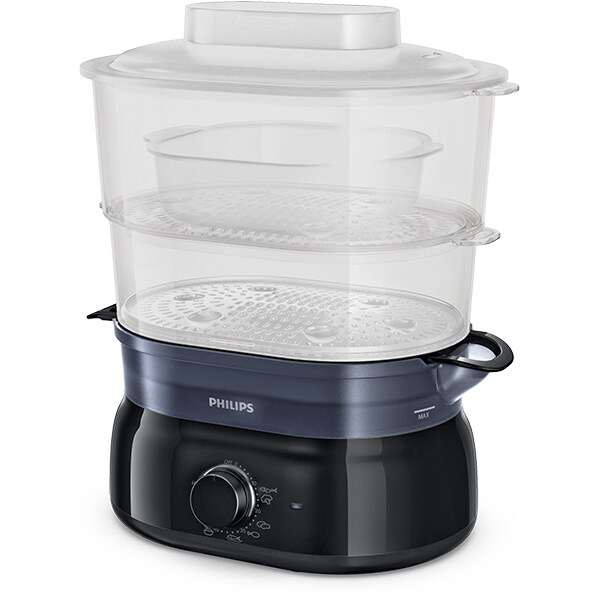 Aparat de gatit la aburi PHILIPS HD9116/90, 2 cosuri, 5l, 900W, negru