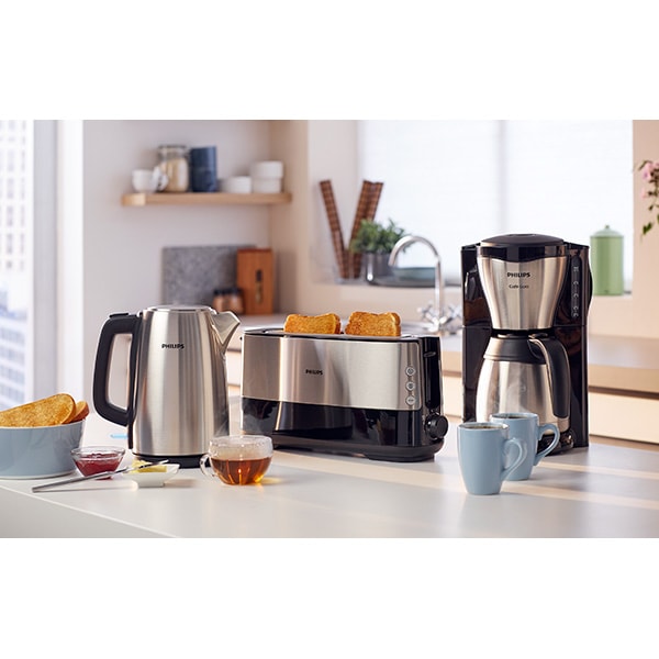Fierbator apa Philips Daily Collection HD9351/90, 1.7l, 2200W, argintiu-negru 